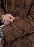 Plaid Checks-Gingerbread Brown, Wool Rich,  Regular Fit, Double Jacket