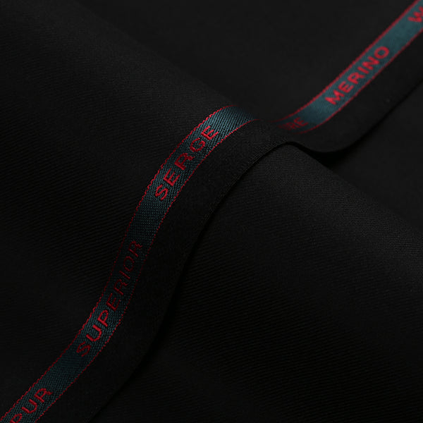 Plain Twill-Black, S 80s Merino Wool, Superior Serge Jacketing Fabric